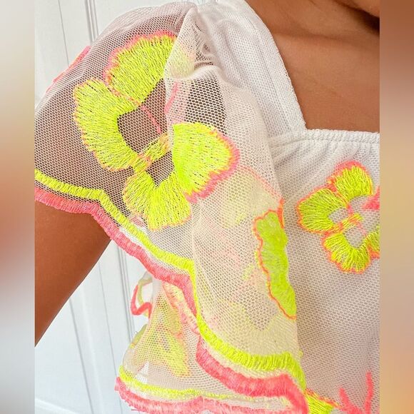 Cat & Jack Yellow and Orange Blouse with Butterfly Pattern Small - Picture 3 of 6